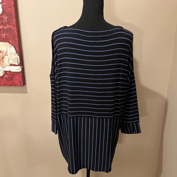 J. Jill Wearever Collection Striped Tunic Top, size M, 
Color: Azure Multi - Picture 3 of 4